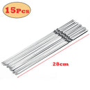 Kit 10/15 Espetos Inox Reutilizáveis para Churrasco