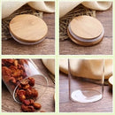 Kit 6 Potes de Vidro Redondos 160ml – Porta Temperos e Mantimentos em Borossilicato com Tampa de Bambu