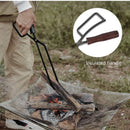 Pinça para Carvão com Cabo de Madeira